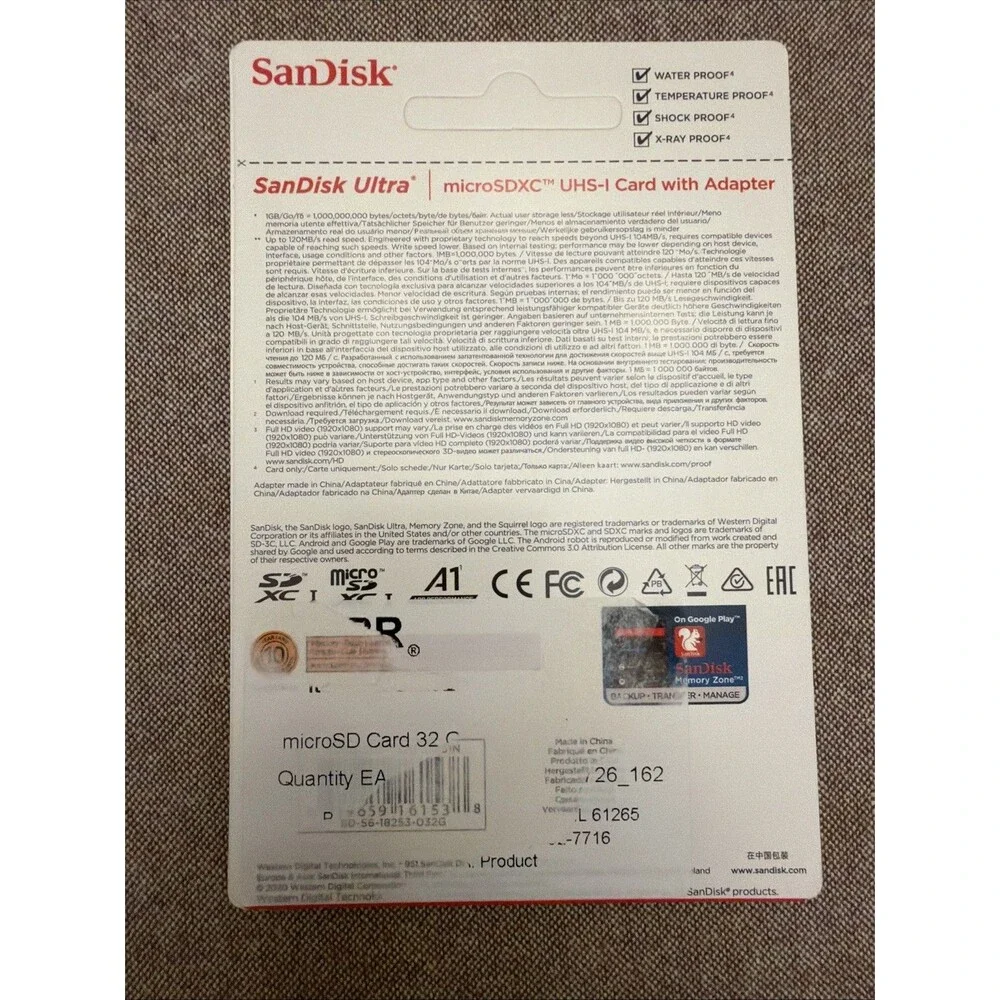Sandisk 32GB Ultra MicroSD Memory Card MicroSDXC UHS-I w/Adapter NEW Micro SD